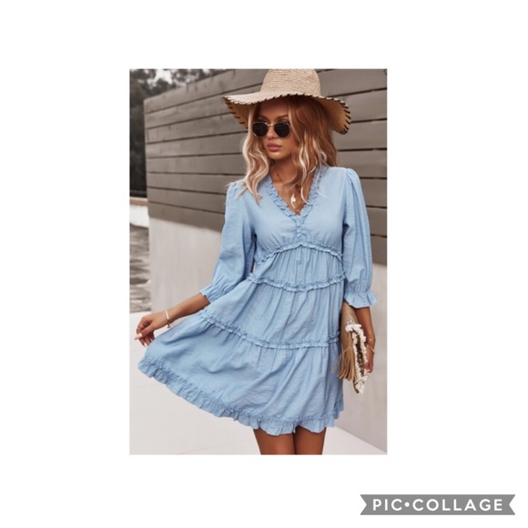 Bohemian Ruffle Loose Fit Dress - Picture 2 of 4